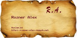 Rozner Alex névjegykártya