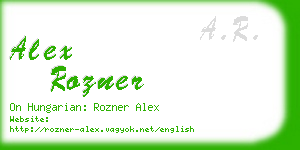 alex rozner business card